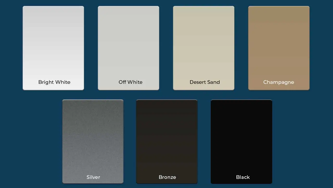 Apollo retractable screen door frame colors — 7 stock, hundreds custom